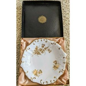 Hammersley Fine Bone China Gold Thistle plate in original box
